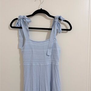 Light Blue Sleeveless Dress with Bow Straps